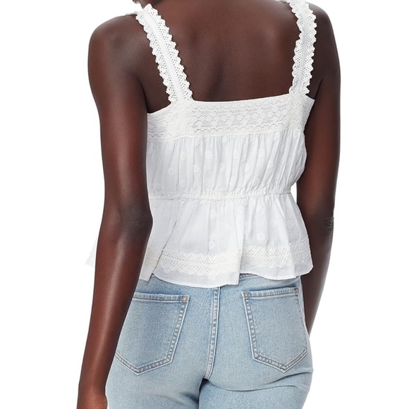 Sam Edelman White Lace Trim Blouse - Picture 2 of 8